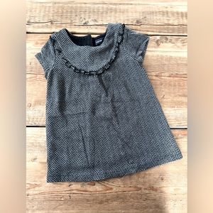 Chevron Charm: Ruffle-Neck Toddler Dress